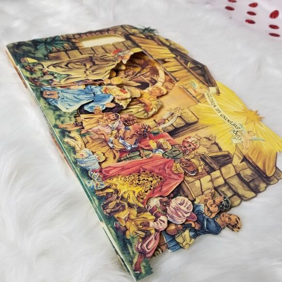 B. Shackman And Co. 1994 Christmas Nativity Jumbo Creche Card 3D Die Cut Pop Out - Picture 9 of 12